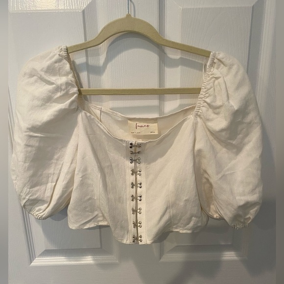 Puff sleeve copped short sleeve top - Picture 4 of 6